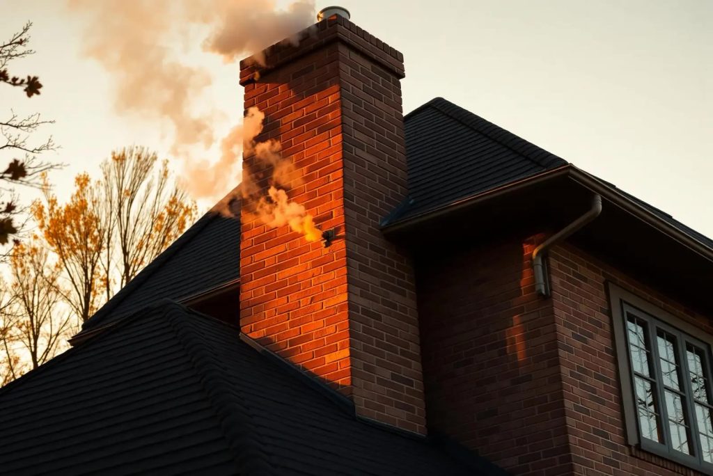 Brick chimney on a Park Ridge home